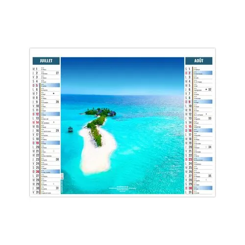 2EN1 - CALME 2026 - XXL 474 x 700 mm - MARQUAGE 1 COULEUR