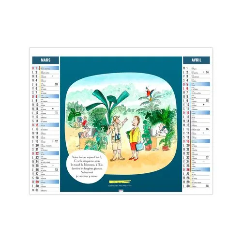 2EN1 - HUMOUR 2026 - XXL 474 x 700 mm - MARQUAGE 1 COULEUR