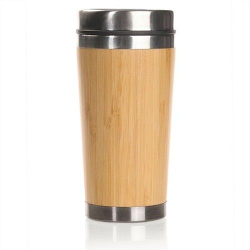 Mug isotherme bambou 500ml personnalisable | Double paroi inox