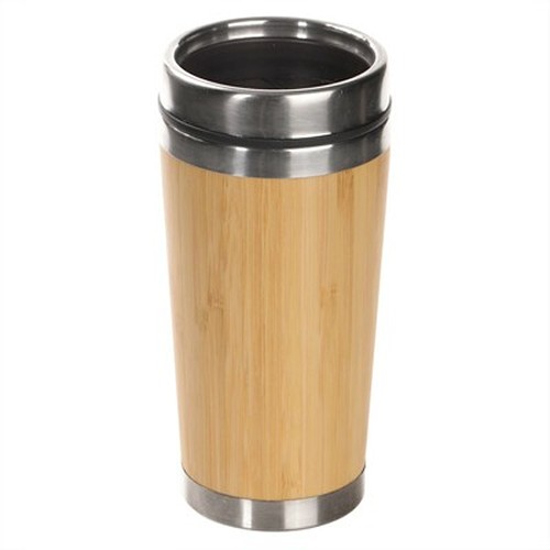 Mug isotherme bambou 500ml personnalisable | Double paroi inox