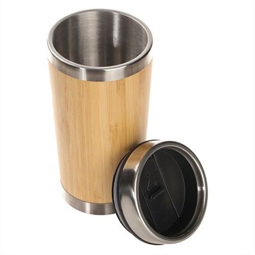 Mug isotherme bambou 500ml personnalisable | Double paroi inox