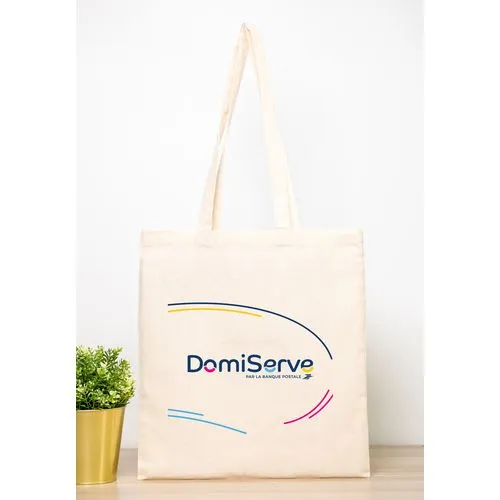 Sac Shopping Coton Naturel Anses Longues - Personnalisable