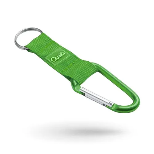 Porte-clés mousqueton + lanière sérigraphié