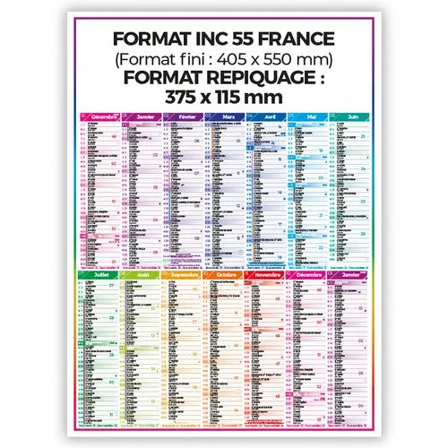 Calendrier Bancaire 2026 avec Carte de France - Format 405x550mm