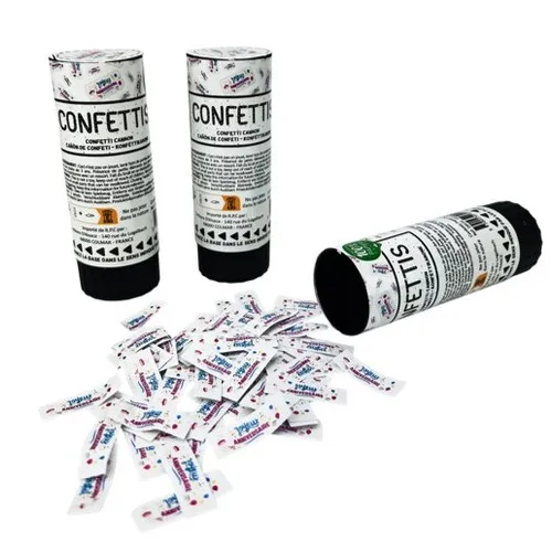 3 canons à confettis 11 cm JOYEUX ANNIVERSAIRE