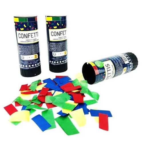 3 canons à confettis 11 cm mix Magic school PAPIER DE SOIE