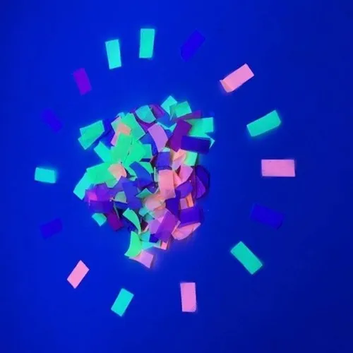 3 canons confettis 11 cm mix NEON FLUO PAPIER DE SOIE