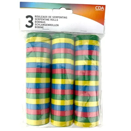 3 rouleaux de 18 serpentins 4 mètres
