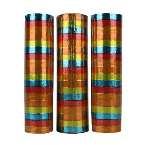 3 rouleaux de serpentins METAL COLOR