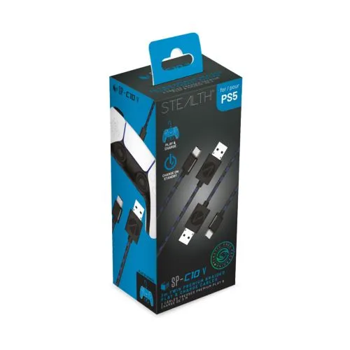 Lot de 2 Câbles Play & Charge PS5 3m - Personnalisables par Sérigraphie