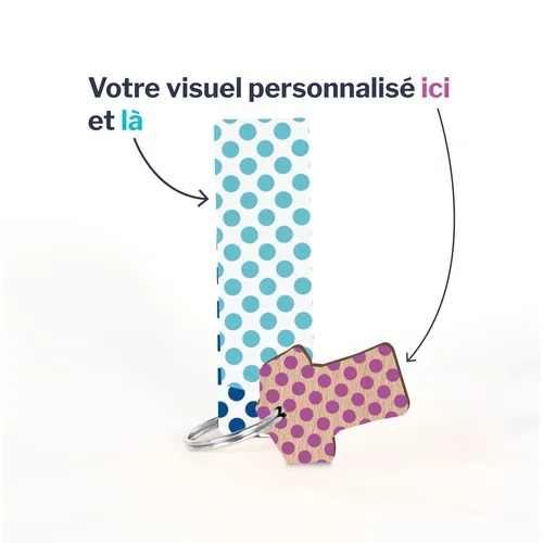 Porte-clés Maillot Sportif Bois Personnalisable avec Carte