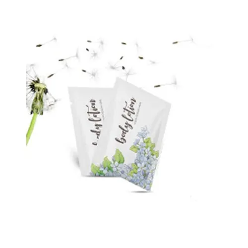 Lait corporel en sachet 5 ml personnalisable - Finition argent mat