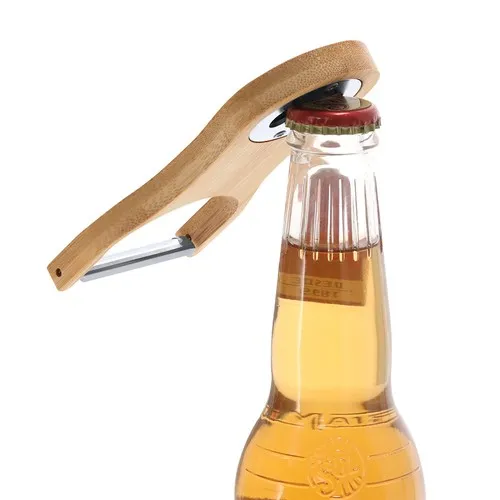 Éplucheur Ouvre-Bouteille 2 en 1 Bambou Personnalisable