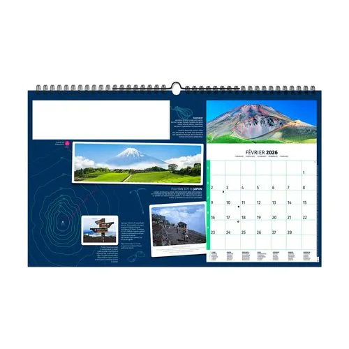 RANDONNÉES DU MONDE 2026 - XXL 620 x 360 mm - MARQUAGE 1 COULEUR