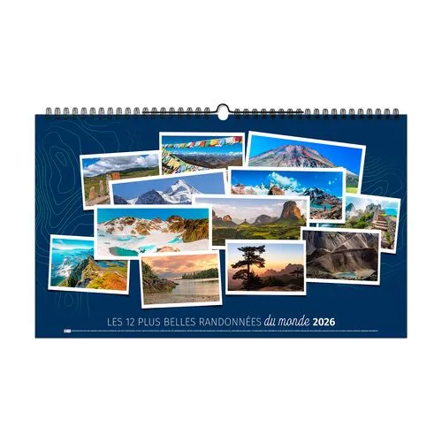 RANDONNÉES DU MONDE 2026 - XXL 620 x 360 mm - MARQUAGE 1 COULEUR