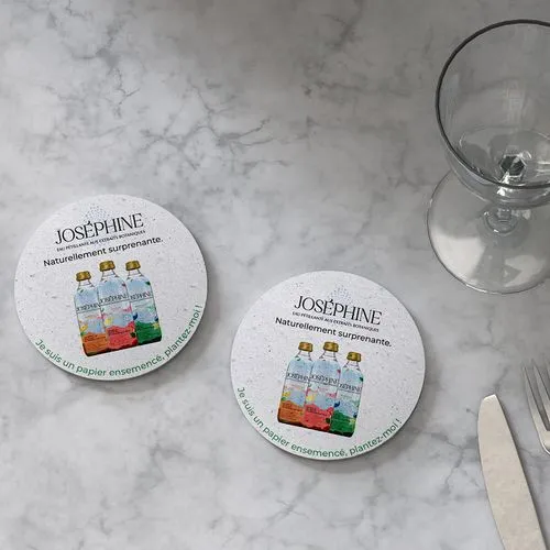 Dessous de verre à planter personnalisé - Papier ensemencé 250g