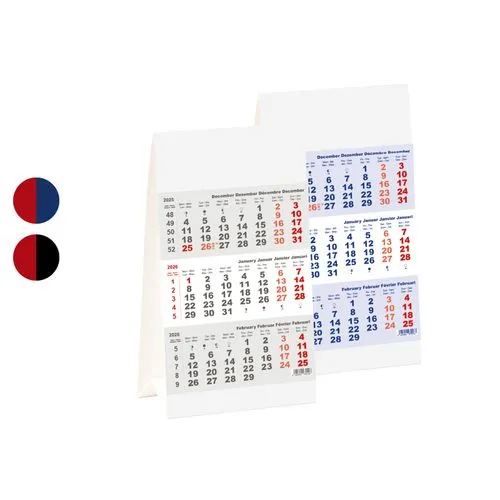 Calendrier Chevalet Triptyque 3 Mois 2026 Personnalisable