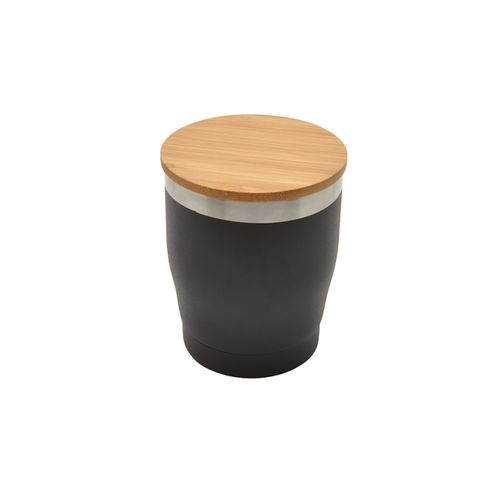 Mug isotherme 330ml double paroi avec couvercle bambou personnalisable
