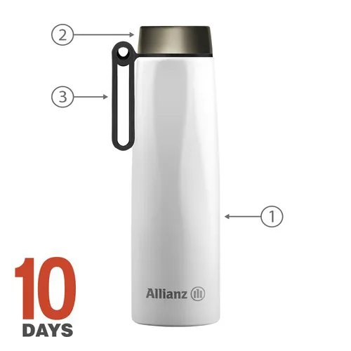 GOURDE ISOTHERME CALYPSO H AVEC POIGNEE BLANC *STOCK