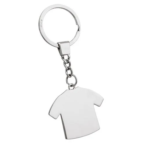 Porte-clés T-shirt en métal chromé personnalisable