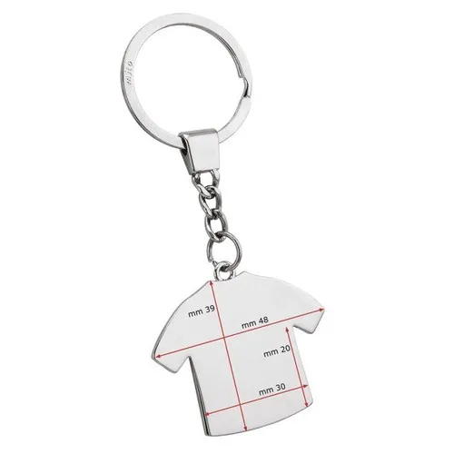 Porte-clés T-shirt en métal chromé personnalisable