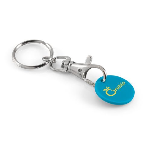 Porte-clés mousqueton avec jeton de chariot personnalisable