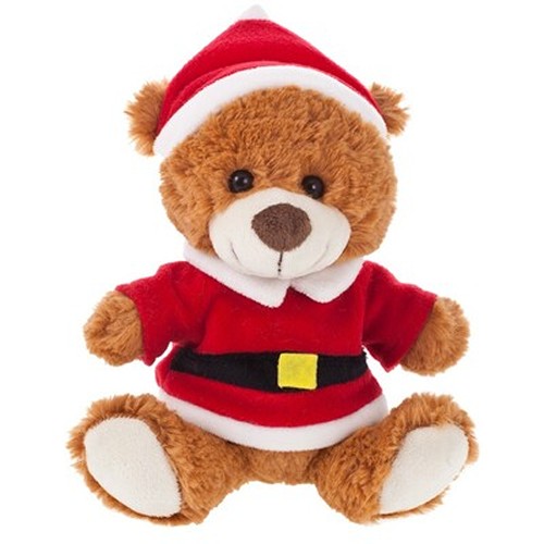 Ours en Peluche Père Noël Personnalisable avec Costume Sérigraphié