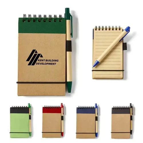 Mini Bloc-Notes Écologique avec Stylo - Personnalisable dès 300 ex.