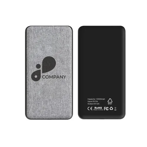 Powerbank en RPET 8000 mAh + Chargeur à induction