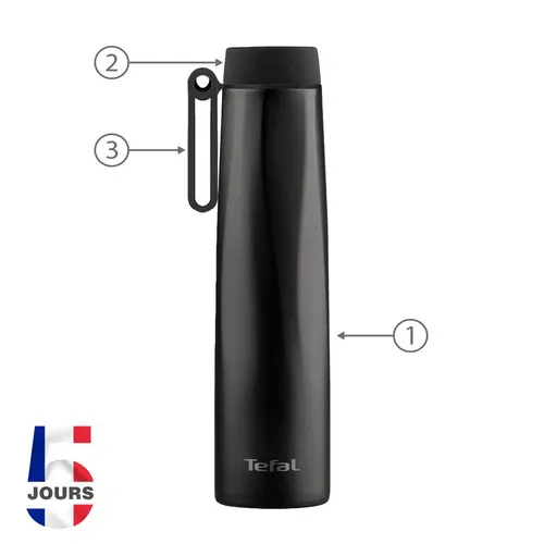 Bouteille isotherme 0.75L/25oz STOCK NOIR FRANCE