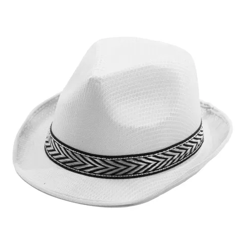 Chapeau Borsalino Blanc en Polyester - Personnalisable