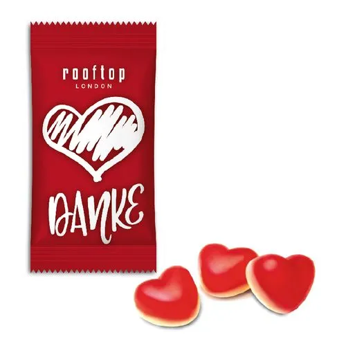 COEUR A LA FRAMBOISE AVEC MOUSSE A LA VANILLE dans un sachet personnalisable