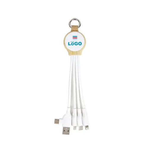 Câble de charge 6 en 1 blanc bambou