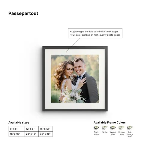 Cadre Photo avec Passe-Partout Personnalisable - Sérigraphie