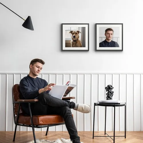 Cadre Photo avec Passe-Partout Personnalisable - Sérigraphie