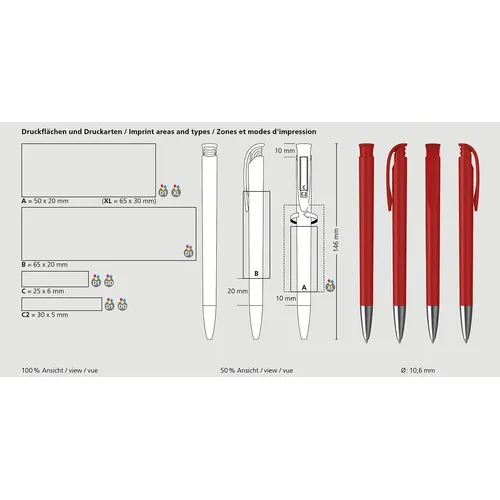 Stylo à Bille Rétractable Mat Jona Ms - Personnalisable