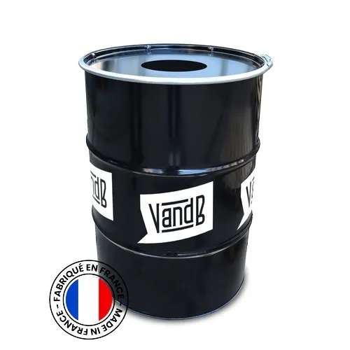Baril Poubelle 200L Noir Personnalisable - Fabrication Française