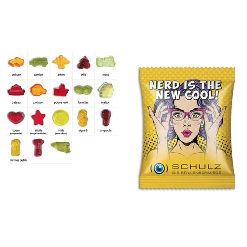 GOMMES DE FRUITS formes standards avec 10% de fruits