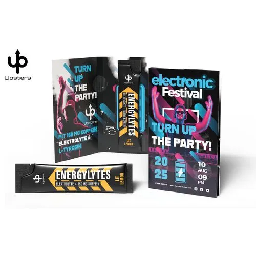 STICKS ENERGYLYTES UPSTERS dans une carte personnalisable pliable