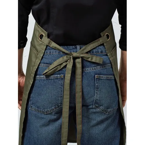 'Barley' Contrast Stitch Sustainable Bib Apron