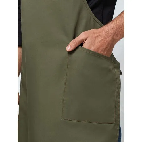 'Barley' Contrast Stitch Sustainable Bib Apron