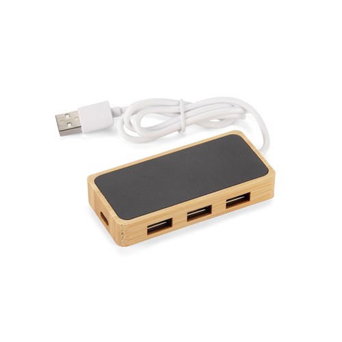 Hub USB 3 Ports + USB-C en Bambou Personnalisable
