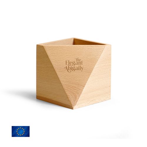 Pot à Crayons Hexagonal en Hêtre - Fabrication Européenne Éco-responsable