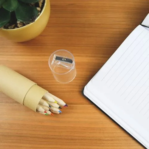 Set 12 crayons et taille crayon Transparent