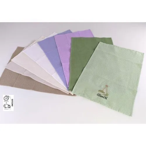 Torchon personnalisé nid d'abeille avec broderie logo - 38x58 cm