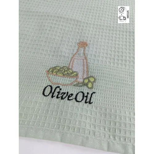 Torchon personnalisé nid d'abeille avec broderie logo - 38x58 cm