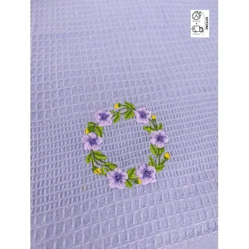 Torchon personnalisé nid d'abeille avec broderie logo - 38x58 cm