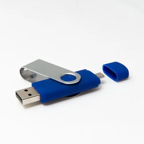 Clé USB rotative On The Go (Type C) USB 3.0 USB 3.0 64GB Bleu