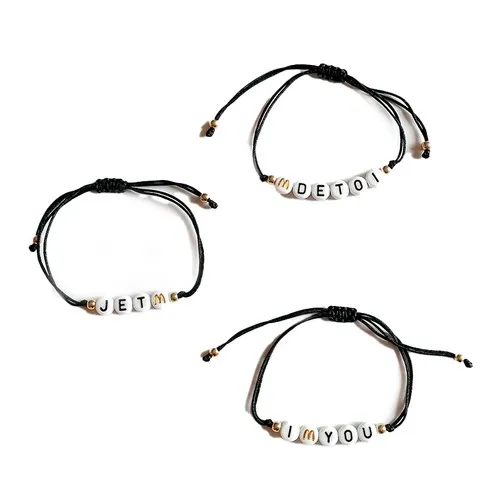 Bracelet Perles Personnalisable - Cordon Ajustable Adulte