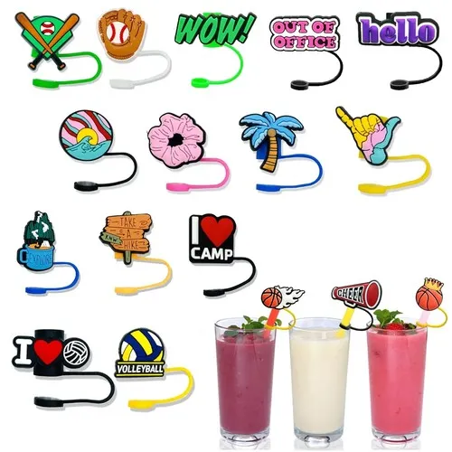 Couvre-pailles silicone personnalisés - Accessoire boisson réutilisable